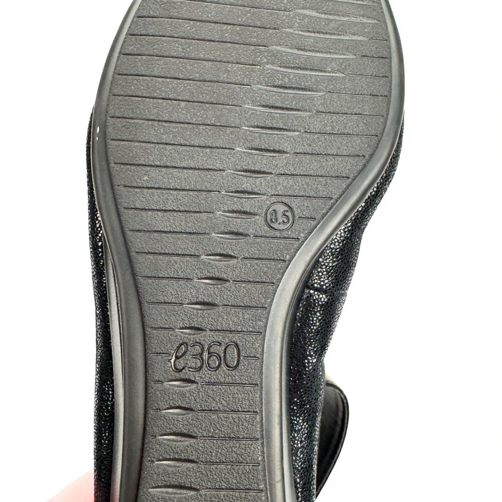 easyspirit e360 Glossy Leather Stretch Pointed Toe Zip Wedge Low Heel 8.5 Wide - Picture 10 of 13